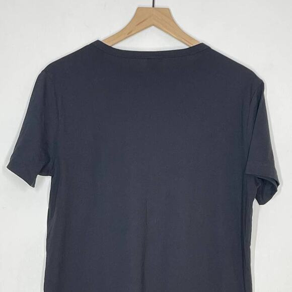 PINK Victoria's Secret White Logo Open Neck Black T-Shirt Top Women's Size XS - Picture 6 of 8